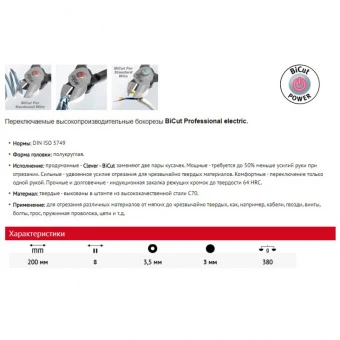WIHA Переключаемые бокорезы BiCut Professional electric VDE 200 мм WIHA 38191 | W38191