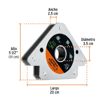 TRUPER ESM-5X Кутник магнітний, для зварювання, до 70 кг кут 45°, 90°, 135°
