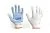 Перчатки 70/30 с ПВХ точкой р10 (белые+синий ПВХ) Эконом СИЛА