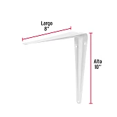 Fiero ME-10B Кутник для полиці, білий 203х254мм (1мм)