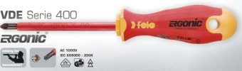 FELO Отвертка высоковольтная 1000V Z1х80х94 мм ERGONІC // 41710290