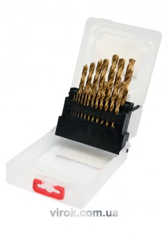 YATO Свердла по металу титанові YATO : HSS-TiN Ø= 1-10 мм. (Набір/19 Шт.)  | YT-44675