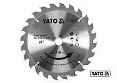 YATO Диск пиляльний победітовий по дереву YATO: 190х20x2.2x1.5 мм, 24 зубці, R.P.M. до 7100 1/хв  | 