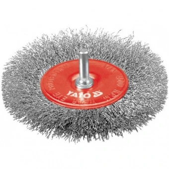 YATO Щітка - крацовка YATO ПЛОСКА Ø=100 мм зі шпинделем. сталь  | YT-4758