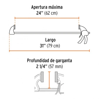 TRUPER PAR-124 Струбцина тригерна, 75кг, 620мм
