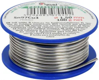 VOREL Припій для паяння міді CYNEL : Ø 1.5 мм, дротяний на котушці m= 100 г  | 76880