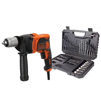 Дриль мережевий BLACK+DECKER, ударний, 850 Вт, 2 режими, 0-3100 об/хв, 54400 уд/хв