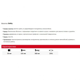 WIHA Молоток Safety, желтый 50x360 мм WIHA 26642 | W26642