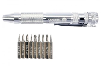 VOREL Викрутка реверсивна : 9 насадок  | 64400