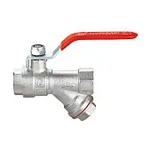 Кран латунний шаровий з фільтром 1/2 різьба В/В ручка Double-lin | 78-096