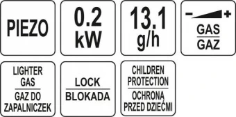 YATO Пальник газовий YATO 200 Вт, з заправлювальною ємністю; витрата 13,1 гр/год  | YT-36725