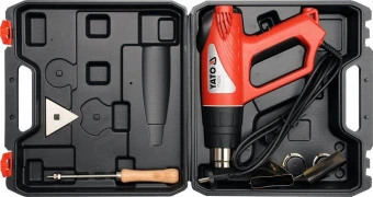 YATO Фен технічний мережевий YATO : P= 2000 Вт 0~550°C, з регулятором темп-ри, 5 t°.реж + 6 аксесуар