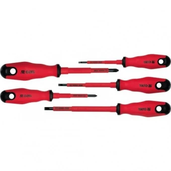 YATO Набір викруток діелектричних ізольованих YATO до 1000 V. 5 шт.  | YT-2827