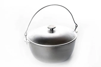 Казан алюминиевый с крышкой и дужкой 360мм 15л СИЛА