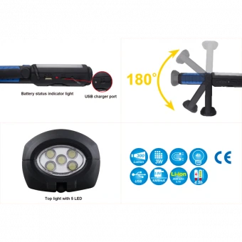 KING TONY Фонарь светодиодный 3W COB + 5 LED | 9TA27A