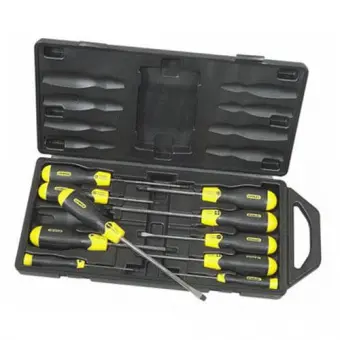STANLEY Набор отвёрток "CUSHION GRIP" 10шт: SL6,5x45мм; 8x150мм; 3x75мм; 6,5x150мм; 5x100мм; Pz2x45м