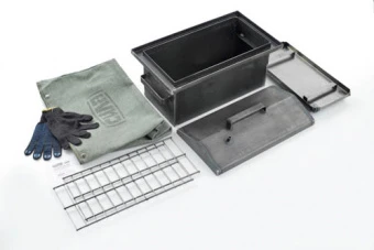 Коптильня с гидрозатвором толщина металла 2мм 470*260*250мм с чехлом и перчатками СИЛА