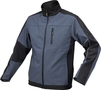 YATO Куртка робоча SOFTSHELL YATO розмір XXL чорно-темно-сіра, 3 кишені, 96% поліестер і 4% спандекс