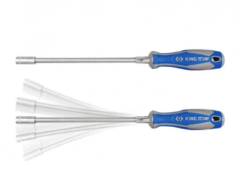 KING TONY Отвертка торцевая 6 мм, 300 мм, гибкая, для хомутов | 1453-06