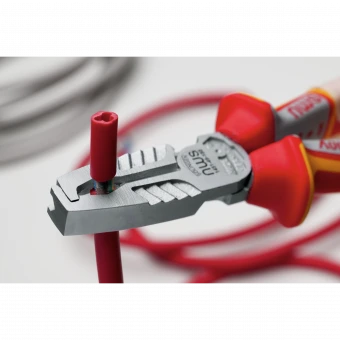 NWS Щипці для зняття ізоляції з ізол. ручками VDE до 1000В: L=180 мм, Ø≤16 мм // 1451-49-VDE-180  