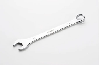 Ключ рожково-накидной полированный CrV 24мм СИЛА