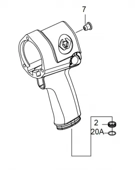 KING TONY Корпус гайковерта 33411-050 (Вкл.7.2.20A) | 33411-B01