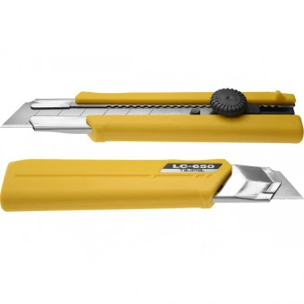 TAJIMA Нож 25 мм экстра крепкий корпус нержавейка, эластомерная рукоятка, винтовой фиксатор