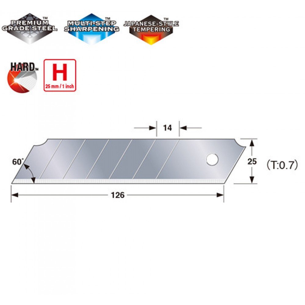 TAJIMA Сегментные лезвия 25 мм DORA Endura Blades, 10 шт CB65