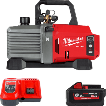 MILWAUKEE Насос вакуумний акумуляторний, M18 FVP5-801 з адаптором (+зар.пр., 1акум.Х 8Аг)