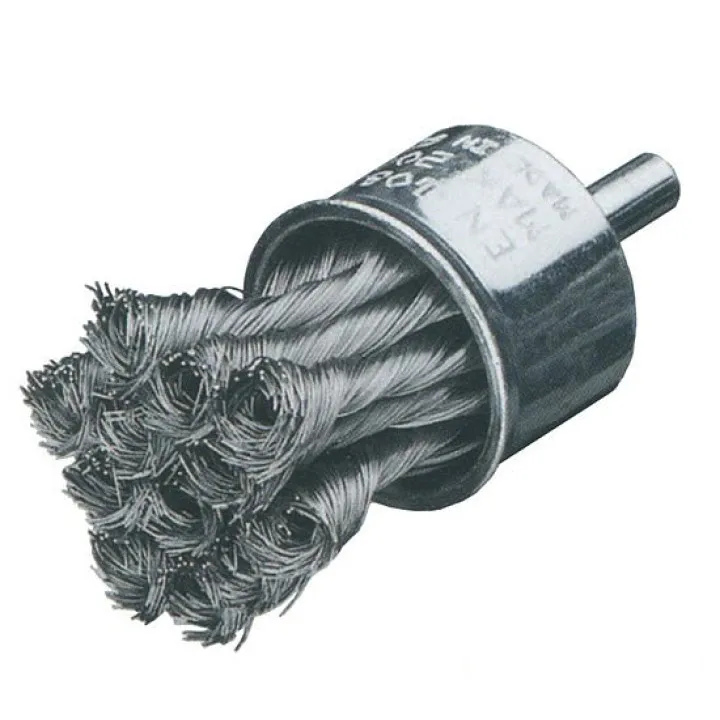 Щетка концевая D29х28 мм, хвостовик 6 мм, ст. проволока 0.35 мм, Z12 жгутов, 20000 об / мин LESSMANN