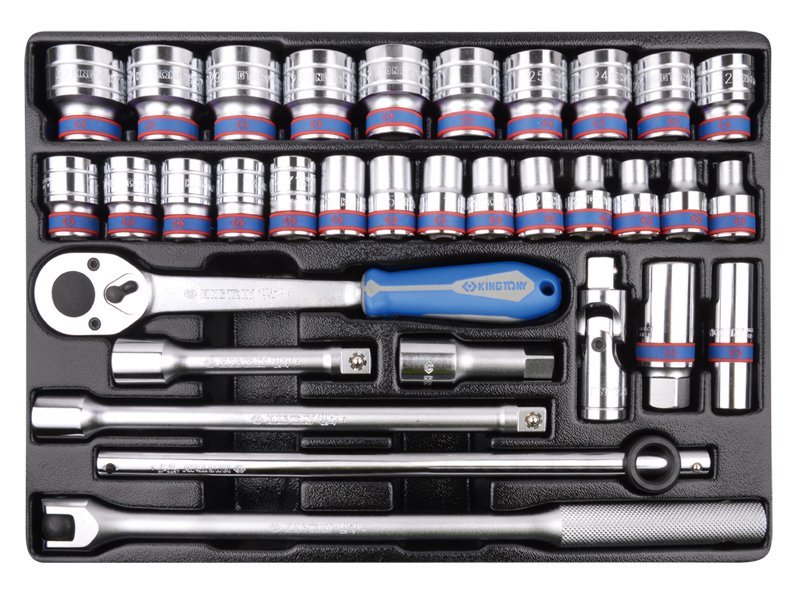KING TONY Набор торцевых головок 1/2" 6гр ложемент 33пр. | 9-4333MR01