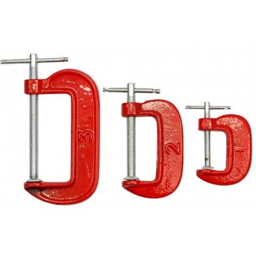 VOREL Струбцина . Набір, тип-G 3шт. (25, 50,75мм)  | 38830