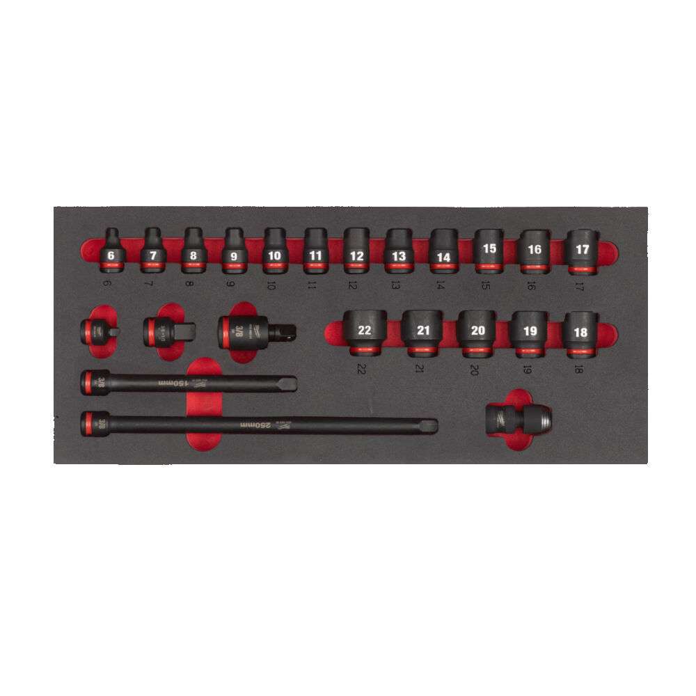 MILWAUKEE Ложемент з головками ShW 3/8'' STD, (23шт) | 4932493388