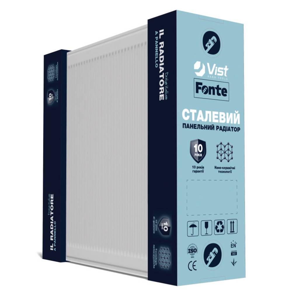 Радіатор сталевий панельний, тип 22, 600х2000 мм, бок Fonte | 78-643