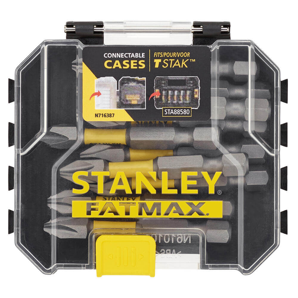 STANLEY Набор бит FatMax, Phillips, Ph2, L=50 мм, 10 шт, пластиковый кейс