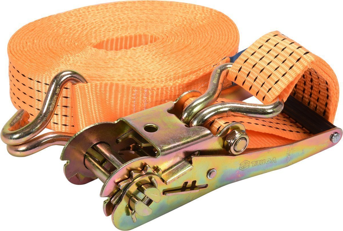 VOREL Пас для кріплення багажу з тріщаткою : сила натягу- 2500/5000 daN, 10 м х 50 мм, 2 шт.  | 8241