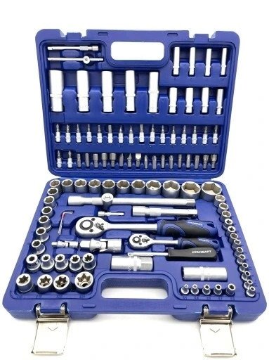 Автомобильный набор инструментов 1/4", 1/2" 108ед. (6-гр.) СТАНДАРТ STM-0108-6