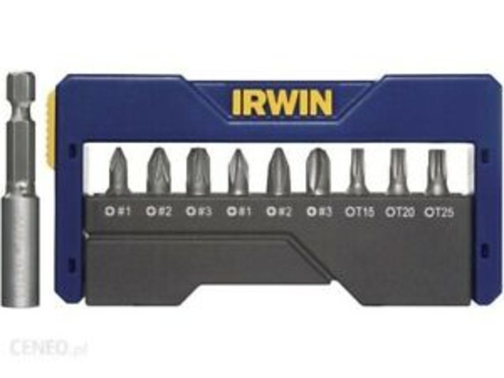 IRWIN Набор бит в футляре 9+1 (PZ1/PZ2/PZ3/PH1/PH2/PH3/T15/T20/T25), | 1868199