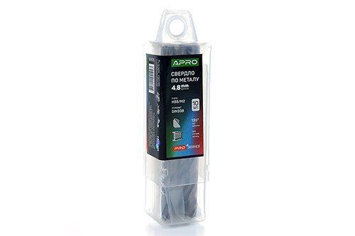 Сверло по металлу HSS/M2 (6542) Ø4,8мм (тубус, кратно 10шт) PRO APRO