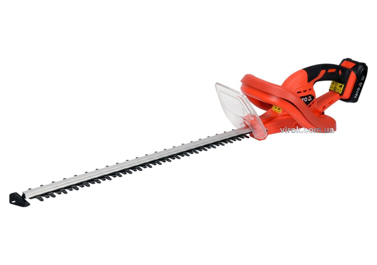 YATO Кущоріз акумуляторний YATO Li-Ion 18 В, 2 АГод, обрізні леза l=56 см, з зарядним пристроєм  | Y