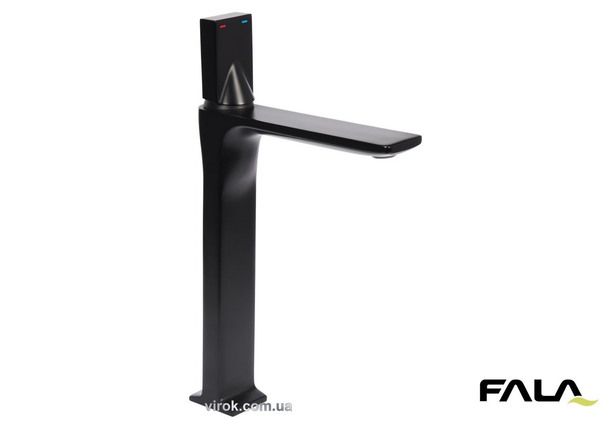 FALA Змішувач води для умивальника високий "NOIR 2" з кульовим регулятором, латунний корпус  | 75886