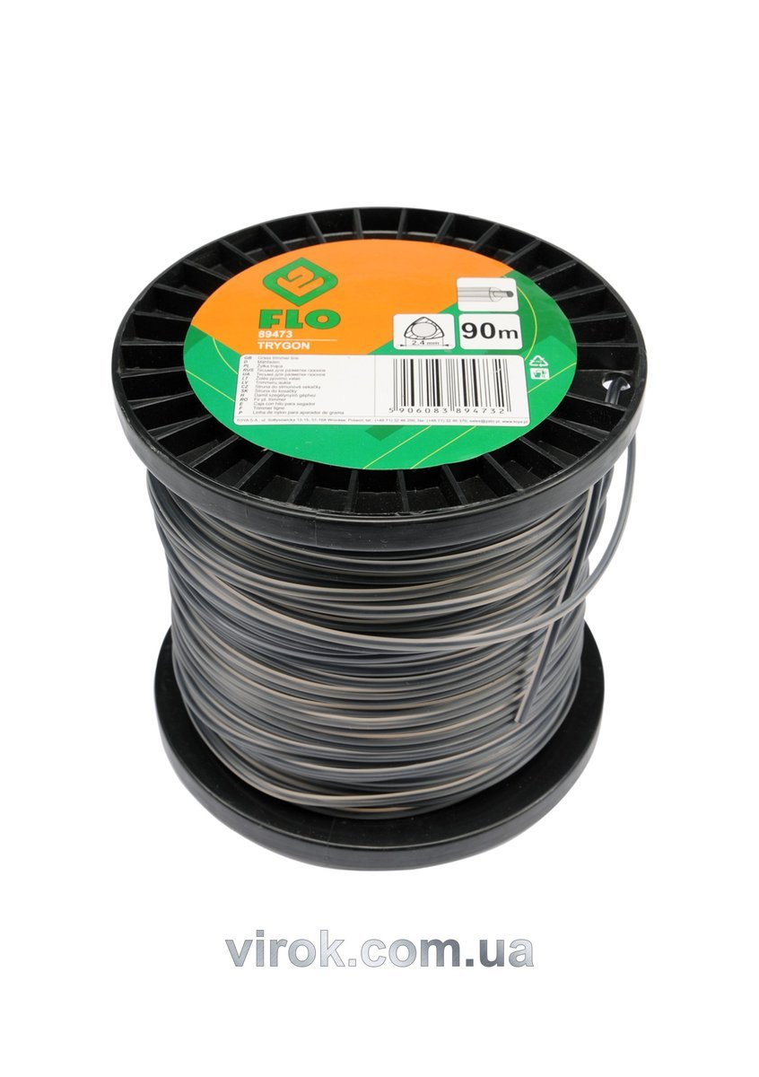 FLO Жилка для тримера трикутник : Ø= 2,4 мм; l= 90 м (бобіна)  | 89473