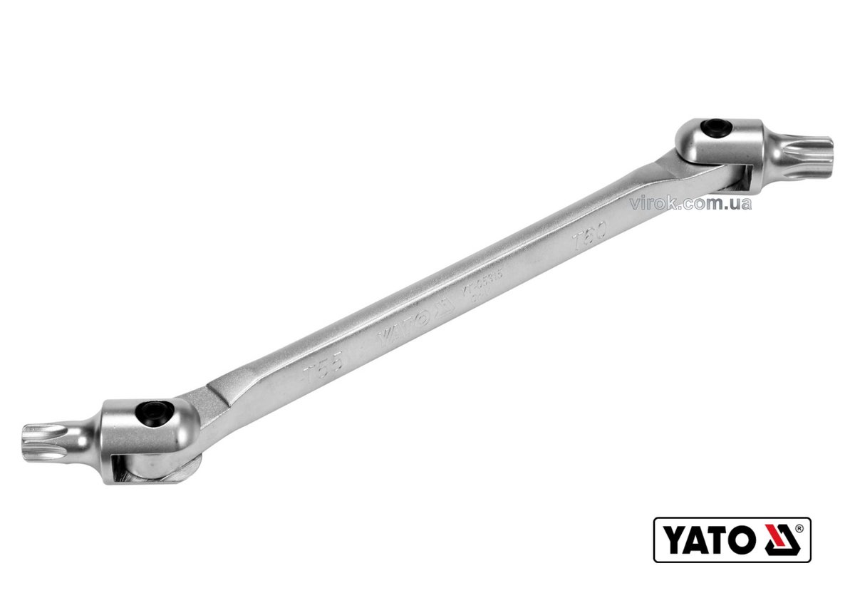 YATO Ключ TORX 2-сторонній на шарнірах YATO : Т55 х Т60, L= 255 мм, Cr-V (DW) | YT-05315