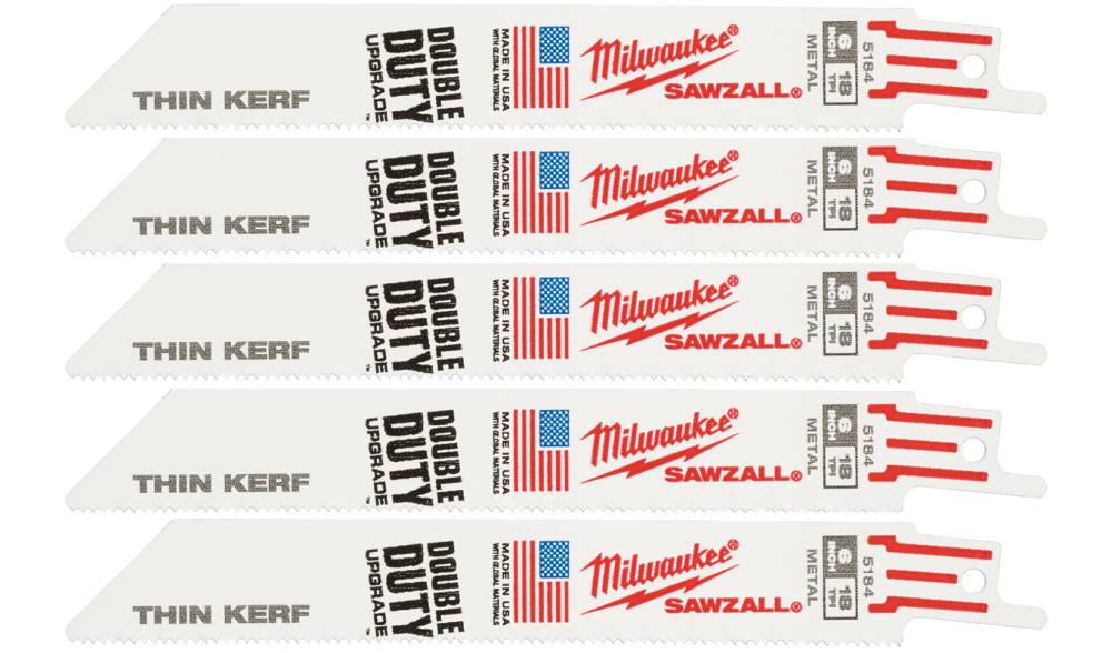 MILWAUKEE Полотно для шабельних пил THIN KERF, 150х1,4мм, (5шт), (метал)