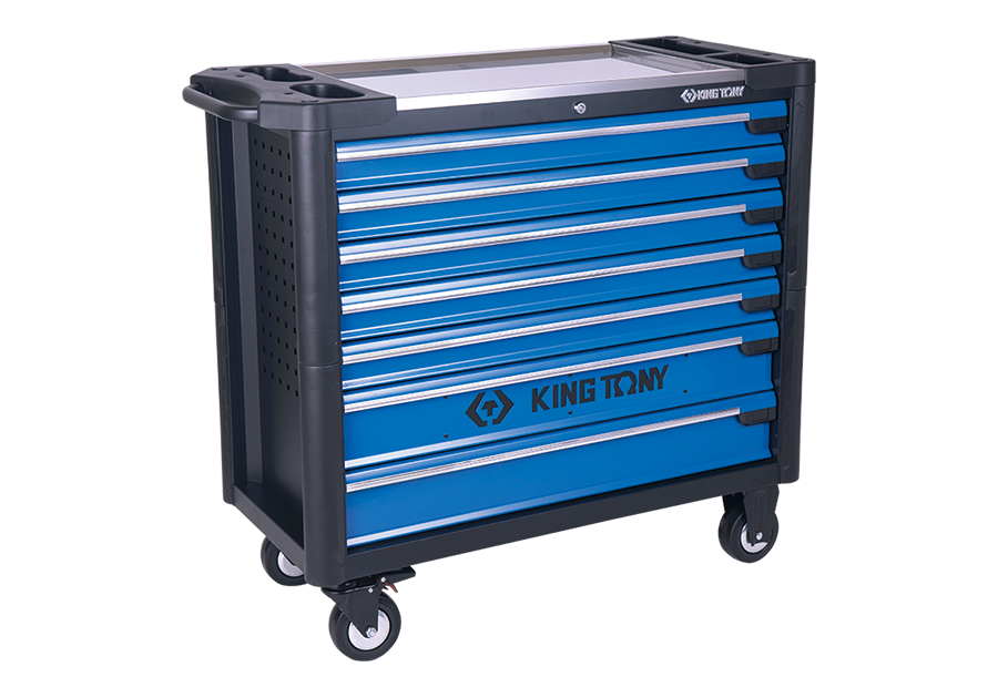 KING TONY Тумба инструментальная 7 полочная с бампером экстра большая 1020 x 460 x 976 | 87G33-7B-KB