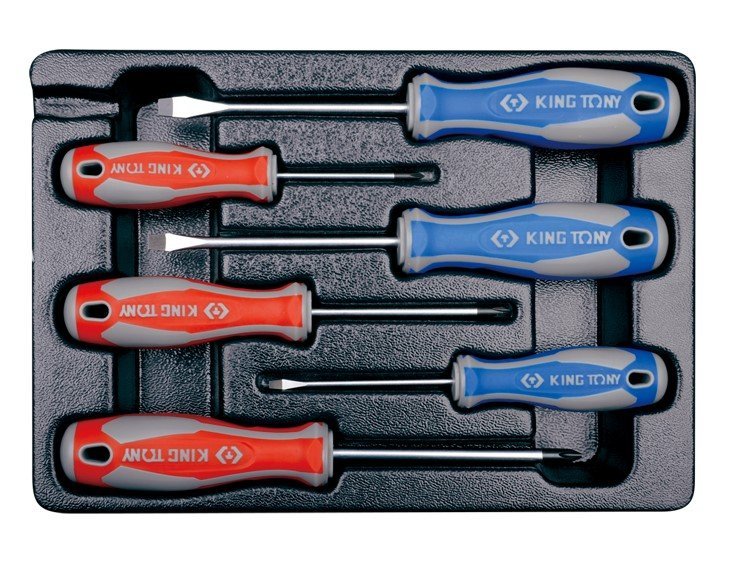 KING TONY Набор отверток 6 предметов (шлиц-3 шт.,филипс-3шт) | 9-31106MR