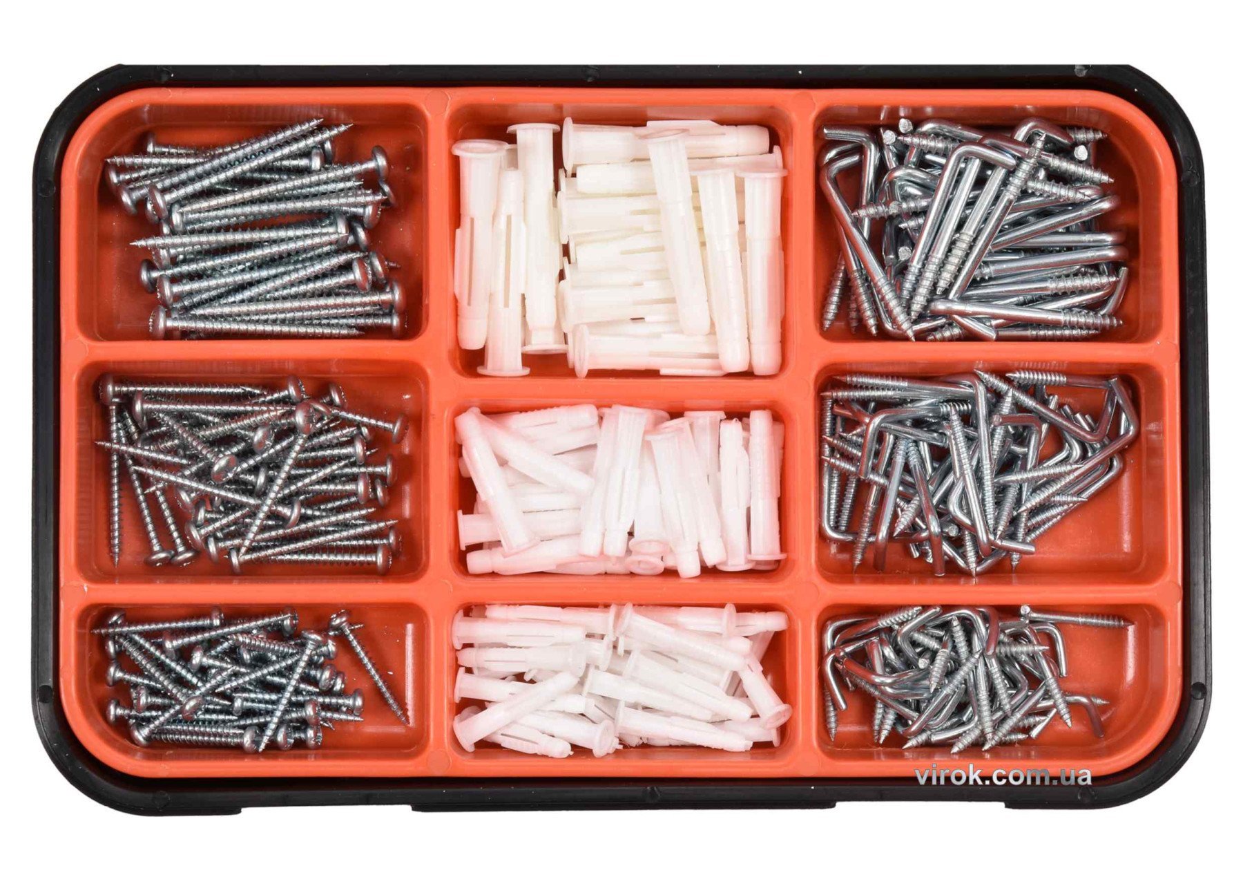 VOREL Шурупи, гаки з різьбою та дюбелі , набір 290 шт.  | 24112