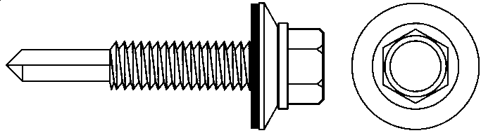 Саморезы с усиленным сверлом с шайбой 5.5х38