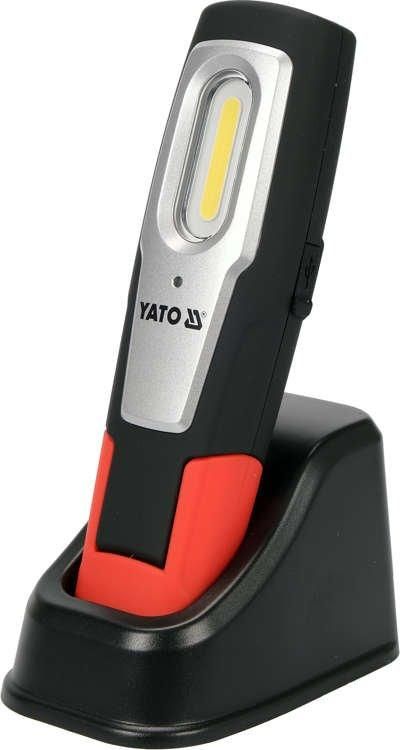 YATO Лампа світлодіодна переносна YATO 3.7 В акумулят. Li-Ion, 2 режими 600/250 Lm, зарядний USB при