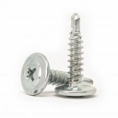 Саморез с прессшайбой 4,2х13 сверло Белый цинк